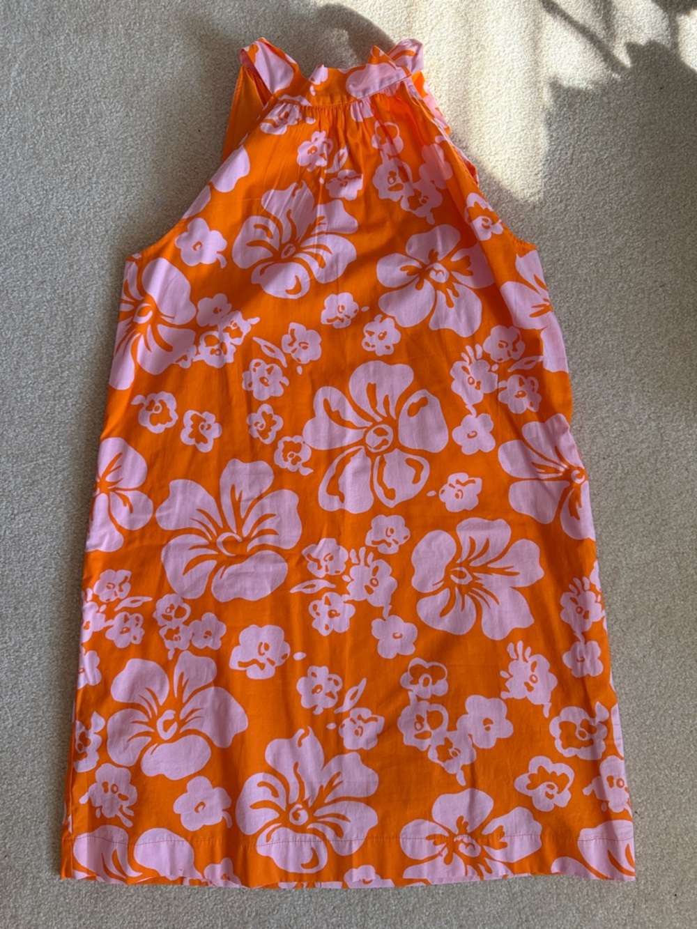 Orange & Pink Floral Halter Dress